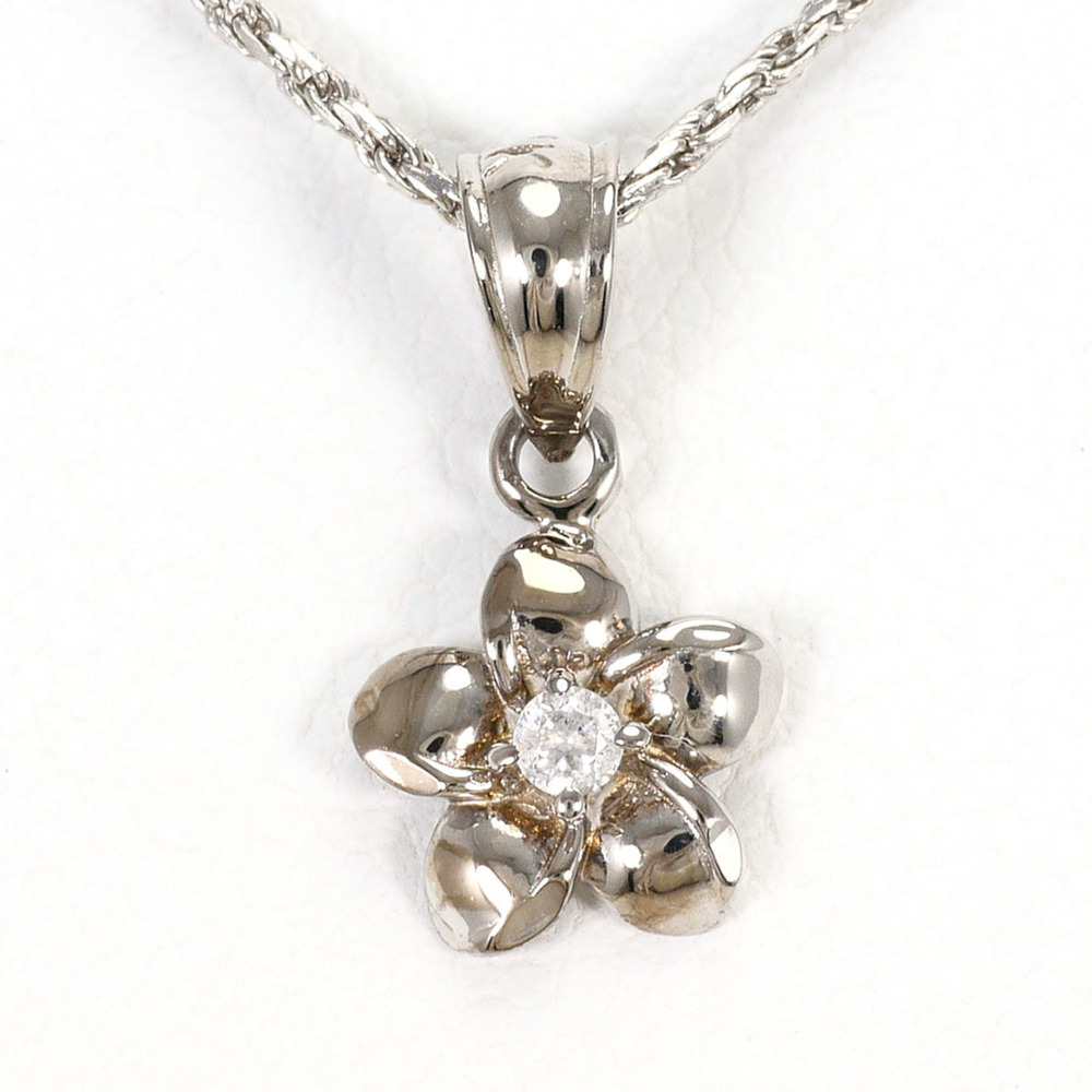 VINTAGE 14k Silver Zircon Necklace